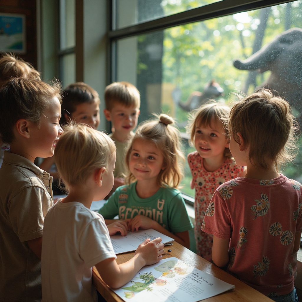 Children participating in conservation education program